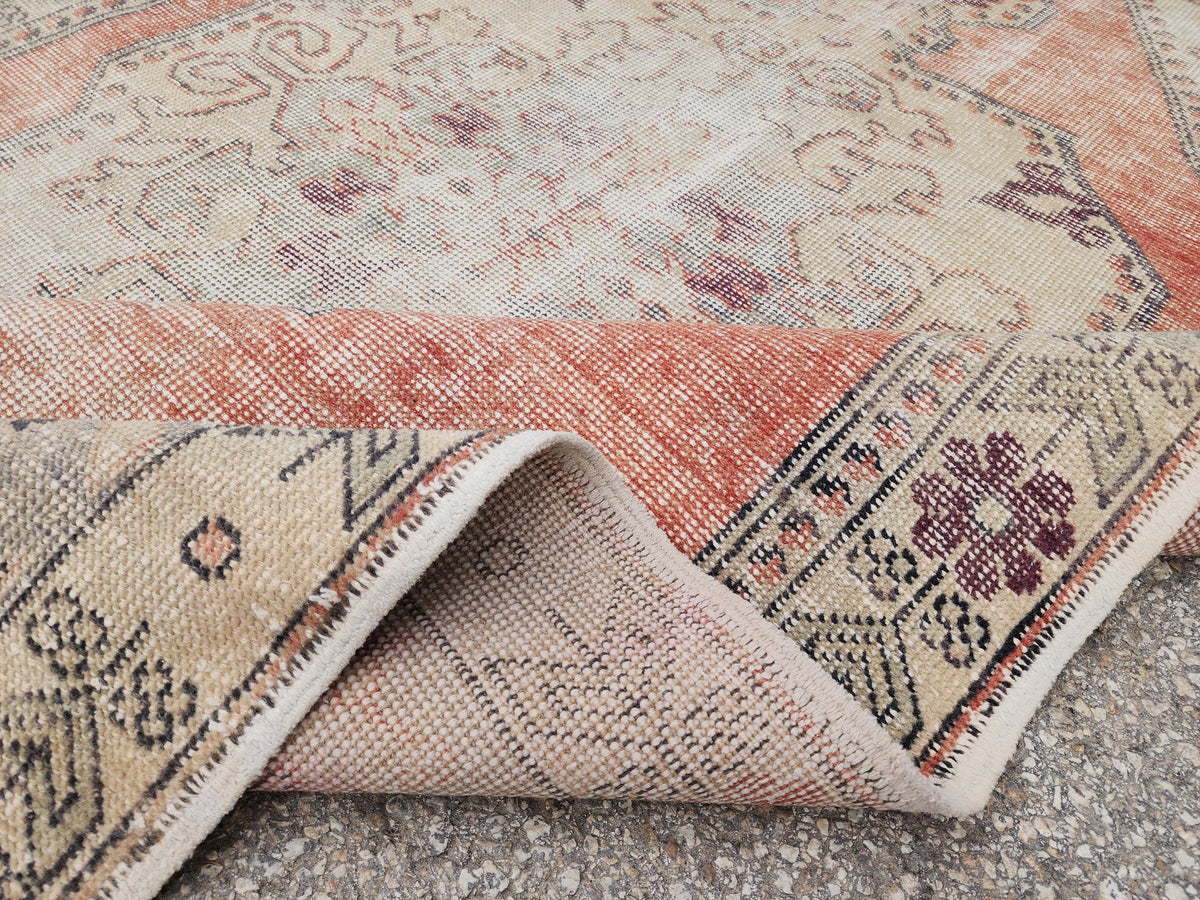 Hand Made Rug 4x7, Rustic Bohemian Carpet, Turkish Hand Knotted Decor