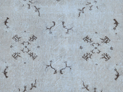 Handwoven Turkish Oushak Rug 4x7: Beige Wool, Bohemian Style
