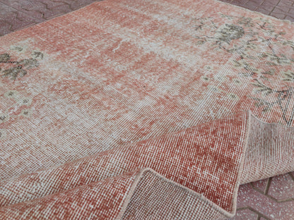 Handwoven Turkish Oushak Rug: Bohemian Wool & Cotton Area Rug (3.4x6.7)