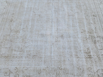 7x10 Turkish Rug, Beige Wool Hand Made, Home Interior Decor