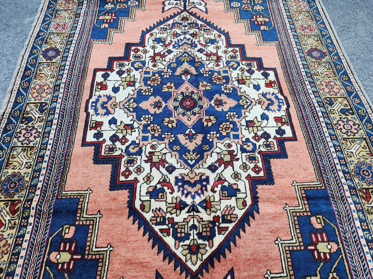 Hand Knotted Turkish Oushak Rug 6x11: Wool Area Rug