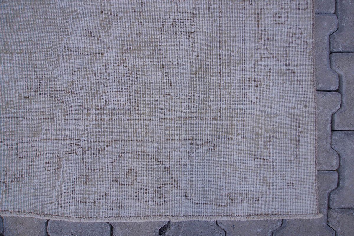 6x10 Turkish Neutral Rug: Beige Wool Oriental Rug, Living Room Hand Knotted Carpet