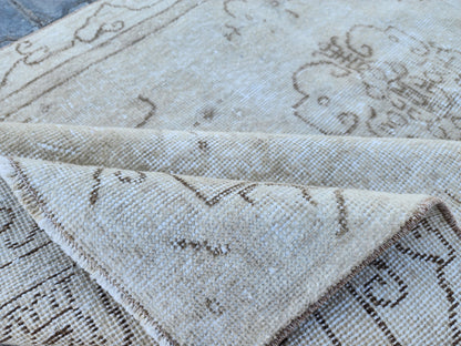 Handwoven Turkish Oushak Rug 4x7: Wool & Cotton Bohemian Kilim