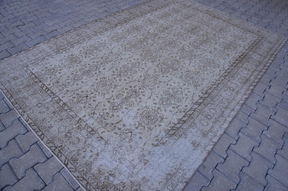 Handmade Turkish Isparta Rug: 7x10 Beige Oriental Area Rug