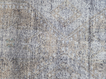Turkish Wool Runner Rug 3x11: Gray Rustic Farmhouse Decor