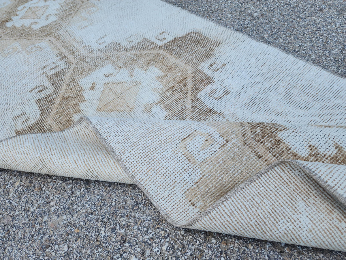 3x12 Neutral Runner Rug, Hallway Bohemian Decor, Up Cycled Wool