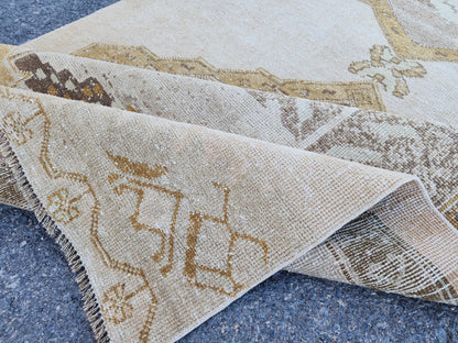 3x12 Area Runner Rug, Hand Knotted Rustic Decor,  Up Cycled Wool