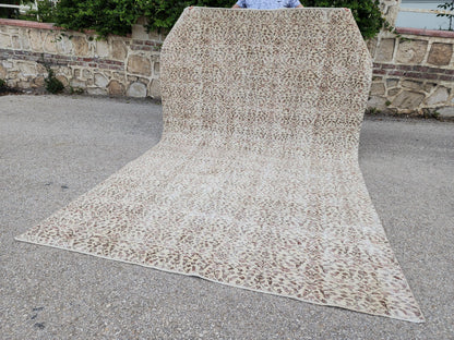 Oushak Area Rug 6x10, Turkish Hand Made Carpet, Oriental Boho Decor
