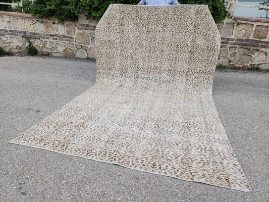 Oushak Area Rug 6x10, Turkish Hand Made Carpet, Oriental Boho Decor