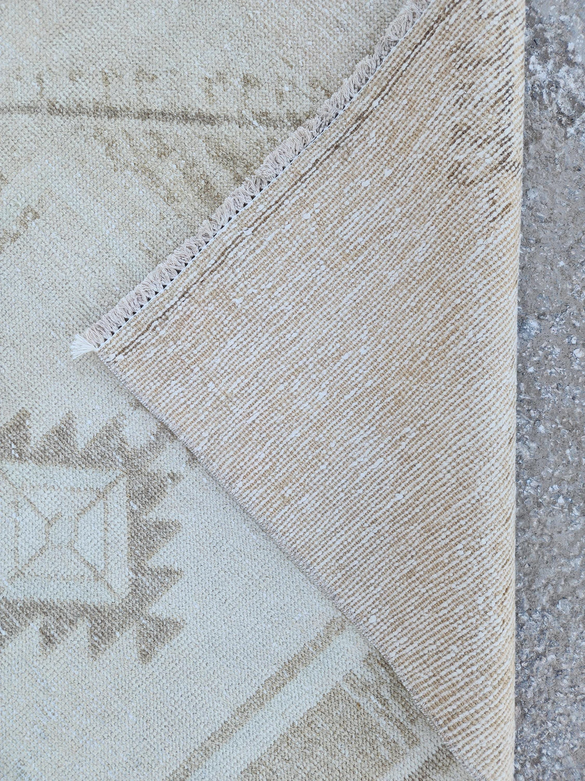 3x12 Turkish Wool Runner Rug: Hand Knotted, Beige and Brown