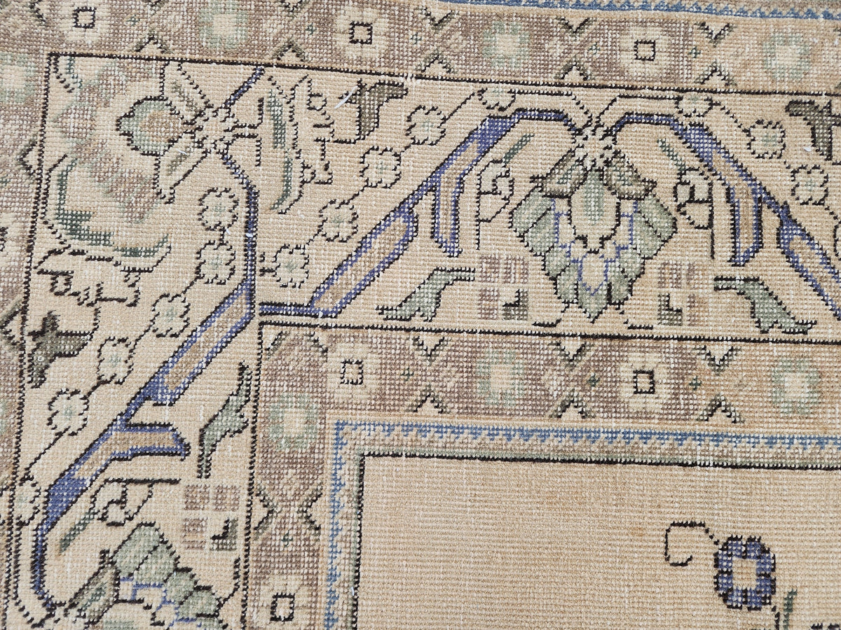 Vintage Oushak Rug 9x12: Hand-Knotted Turkish Wool Area Rug