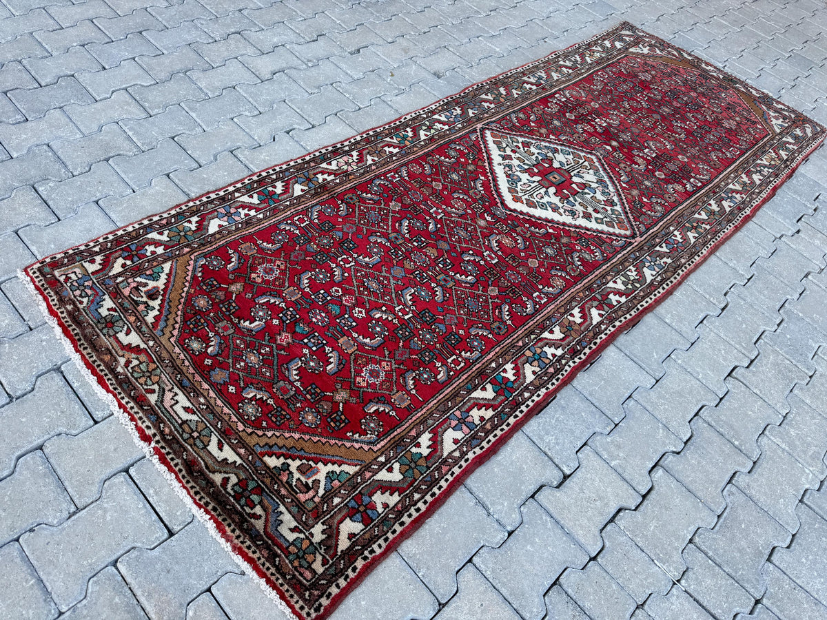 Handmade Oriental Runner Rug: Rustic Kitchen Hallway Decor (3x9)