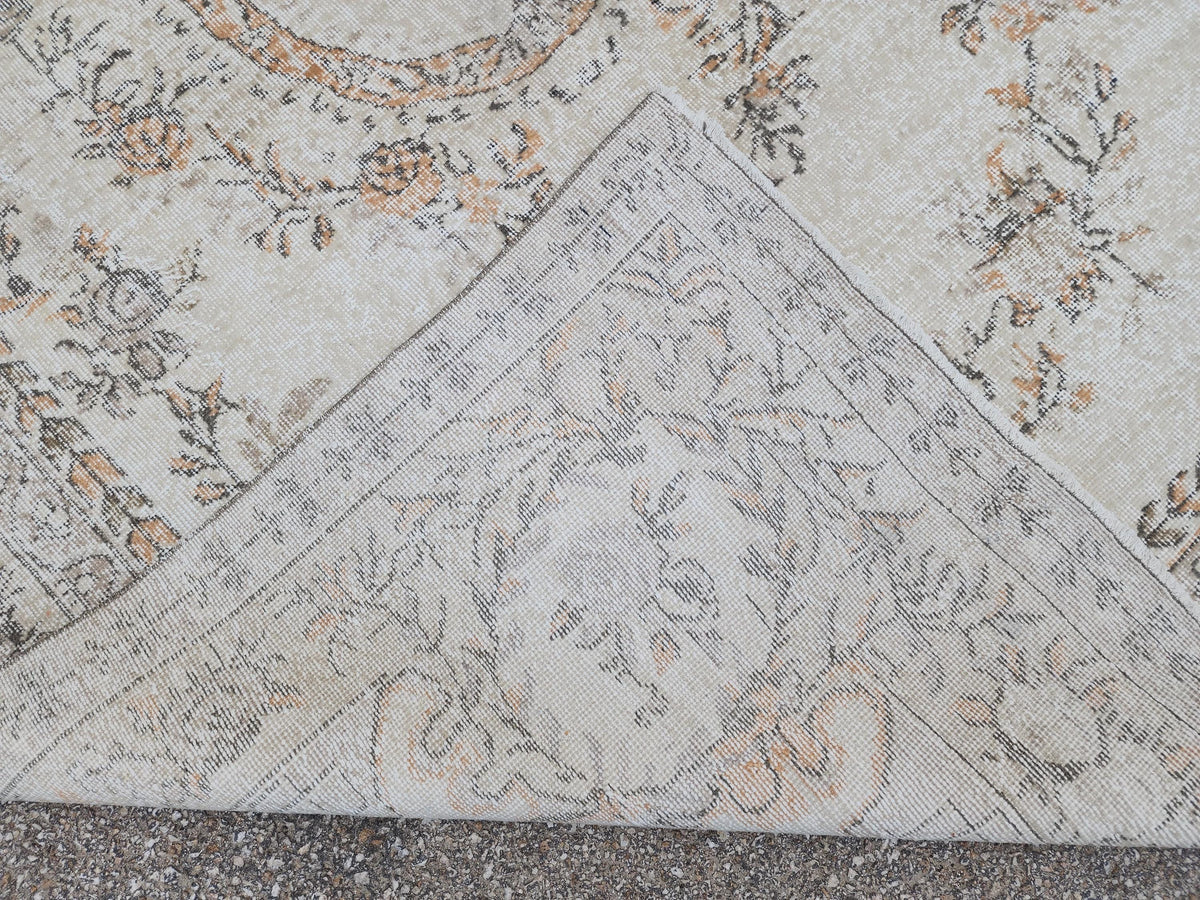 Oushak Rug 6x10, Turkish Hand Made Wool Carpet, Medallion Design