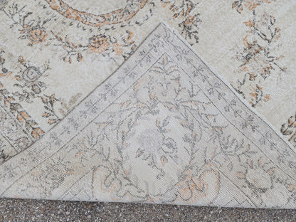 Oushak Rug 6x10, Turkish Hand Made Wool Carpet, Medallion Design