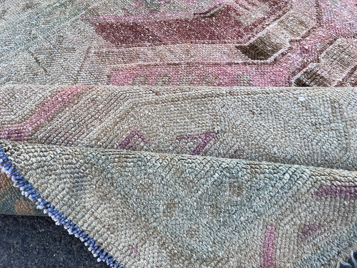 Vintage Turkish Wool Area Rug 4x9: Oriental Entryway Rug