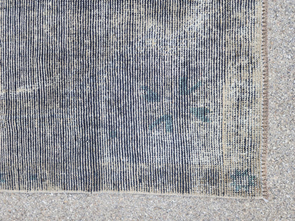 4x10 Gray Turkish Runner Rug: Handcrafted Oriental Boho Hallway Decor