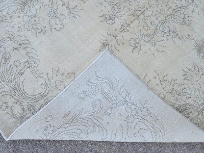 Handwoven Turkish Oushak Rug 6x8: Wool & Cotton Blend