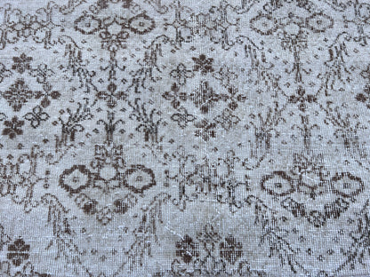 Handwoven Turkish Oushak Rug 4x7: Wool & Cotton Blend