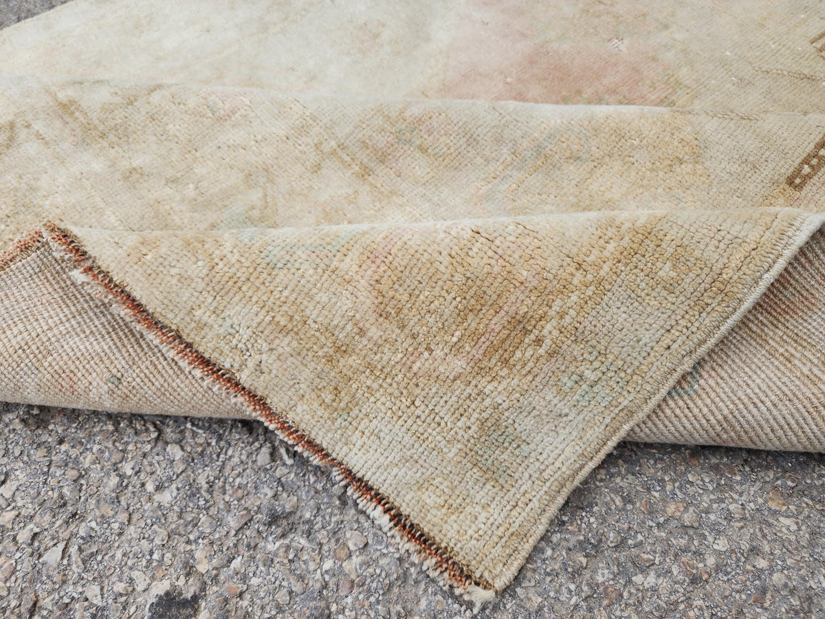 4x7 Neutral Wool Rug, Turkish Wool Anatolian Hand Made, Home Kitchen and Entryway Decor
