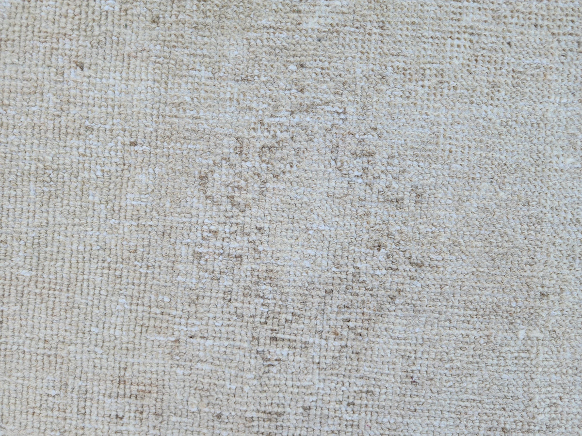 Neutral Turkish Rug 2.5 x 9.7 ft, Bohemian Hand Knotted Rustic Decor, Kitchen Decor