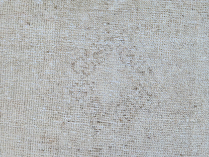 Neutral Turkish Rug 2.5 x 9.7 ft, Bohemian Hand Knotted Rustic Decor, Kitchen Decor
