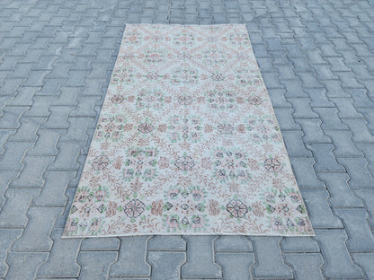 3x6 Hand Made Rug, Kitchen Small Decor, Oriental Boho Carpet