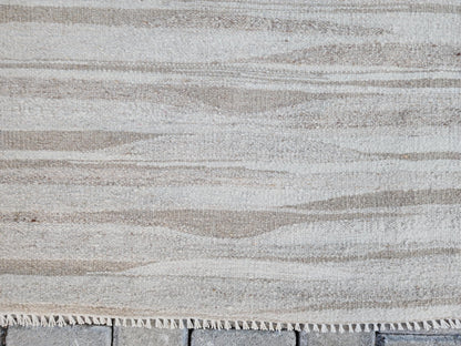 2x11 Neutral Runner Rug, Handwoven Turkish Kilim, Rustic Boho Decor