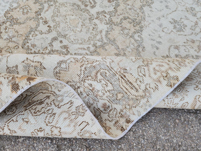Neutral Rug 5x9, Isparta Wool HandCrafted, Dining Room Decor