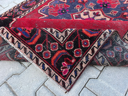 4x7 Vintage Oushak Rug: Hand Knotted Wool Oriental Rug