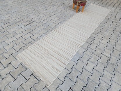 2x11 Handwoven Turkish Kilim: Rustic Hallway Runner, Farmhouse Decor
