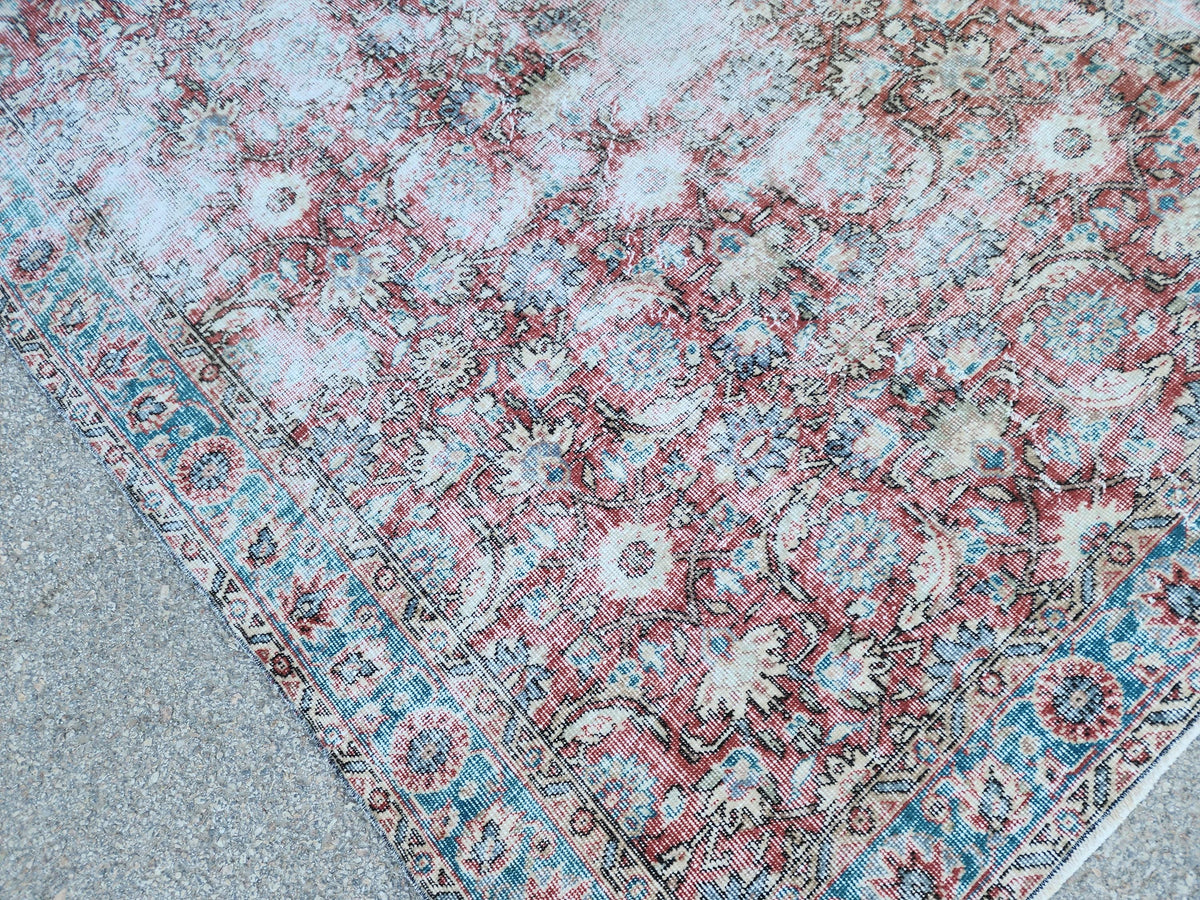 Handwoven Turkish Oushak Rug 5x8: Wool & Cotton Antique Style