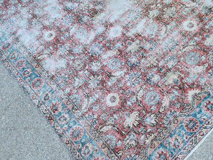 Handwoven Turkish Oushak Rug 5x8: Wool & Cotton Antique Style