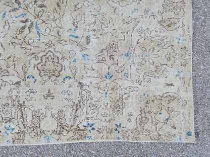 7x10 Oushak Rug: Handwoven Turkish Wool, Neutral Farmhouse Style
