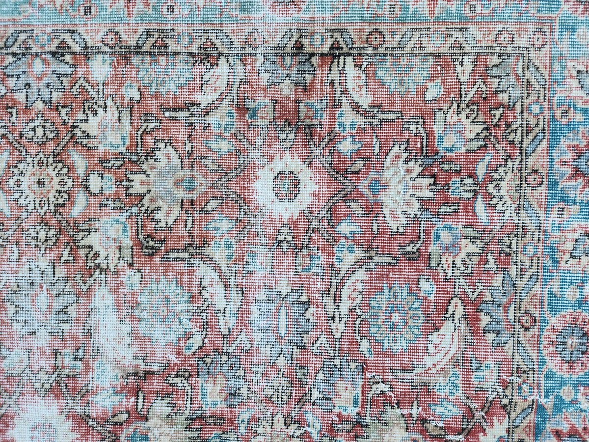 Handwoven Turkish Oushak Rug 5x8: Wool & Cotton Antique Style