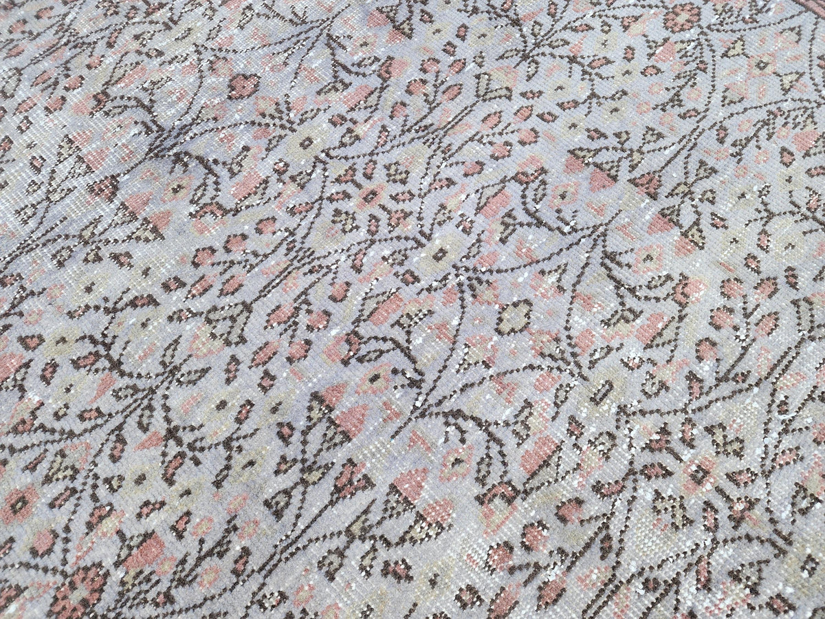 Gray Area Rug 5x9, Turkish Hand Made Carpet For Dining Room Decor, Boho Decor