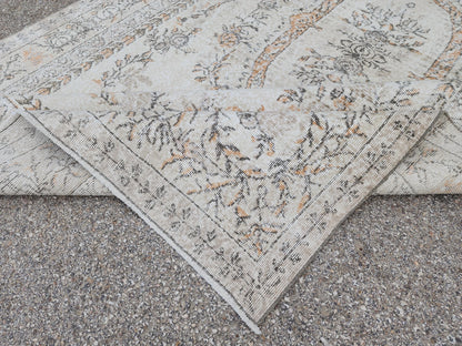 Oushak Rug 6x10, Turkish Hand Made Wool Carpet, Medallion Design