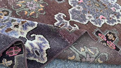 2x8 Kars Runner Rug, Hand Made Wool Rustic Decor, Brown and Beige