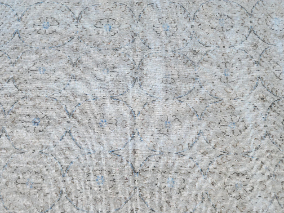 Hand Knotted Wool Rug 6x9: Turkish Isparta Beige Color