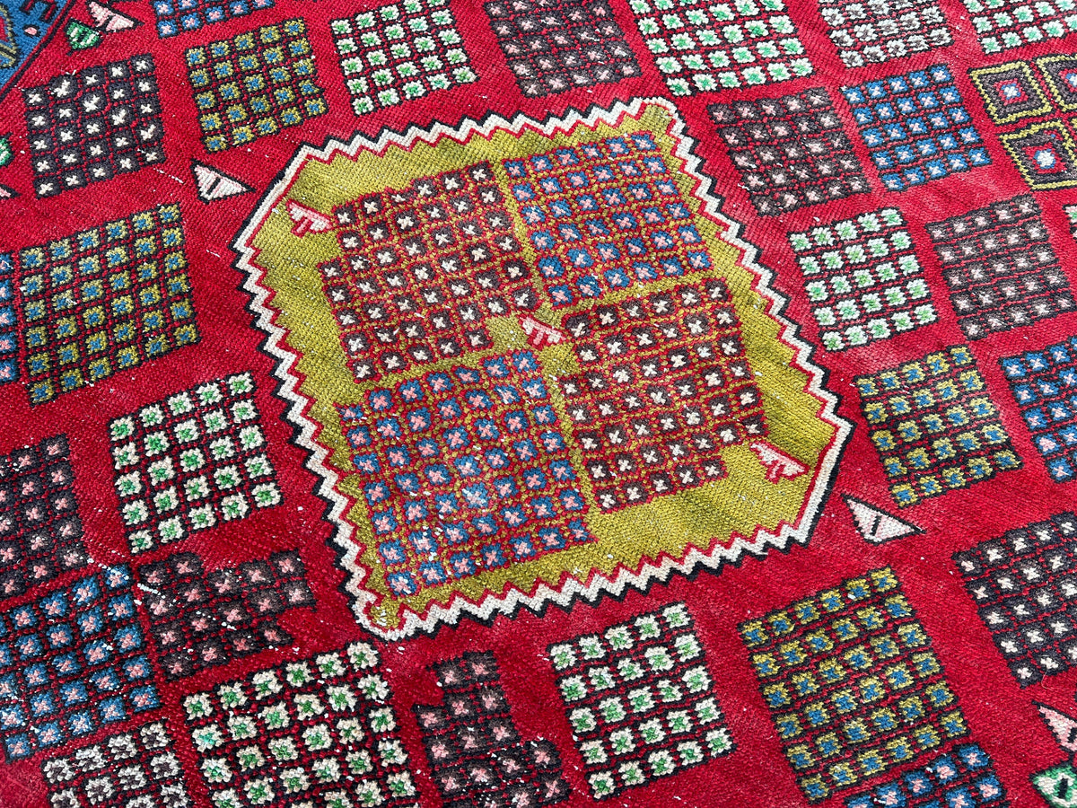 4x6 Vintage Oushak Rug: Handmade Turkish Small Rug