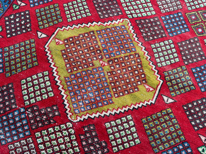 4x6 Vintage Oushak Rug: Handmade Turkish Small Rug
