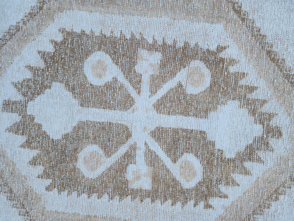 3x13 Neutral Turkish Runner Rug: Beige Rustic Hallway Decor