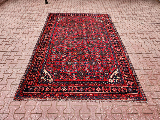 Vintage Oushak Rug 4x6: Handwoven Wool Turkish Rug