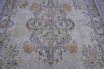 6x10 Turkish Area Rug, Boho Floral Design, Living Room Decor