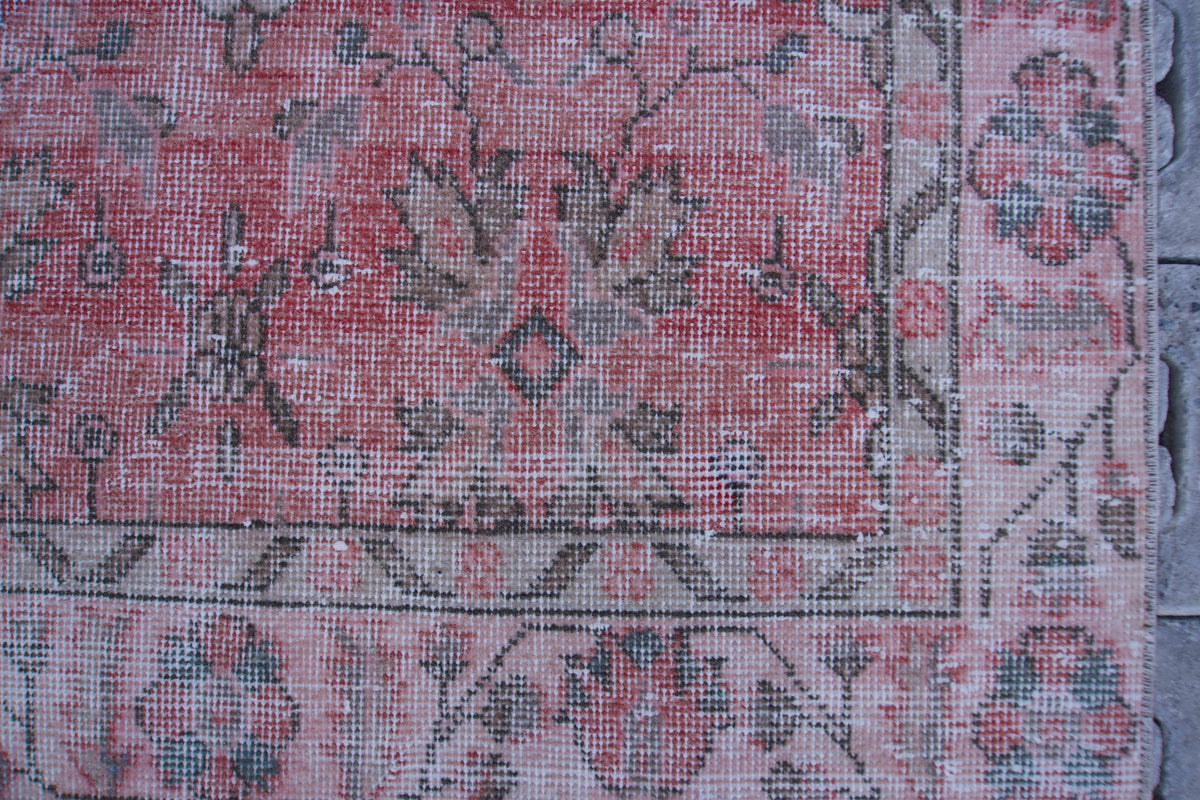 Boho Wool Rug 3x6: Home Decor, Oriental Rustic Carpet, Red Wool