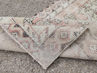 Vintage Anatolian Area Rug 2.6x9.2 ft, Turkish Hand Made Oriental Boho Carpet, Living room Runner