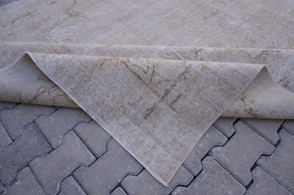 7x10 Neutral Rug, Boho Home Decor, Turkish Beige  Wool Hand Made