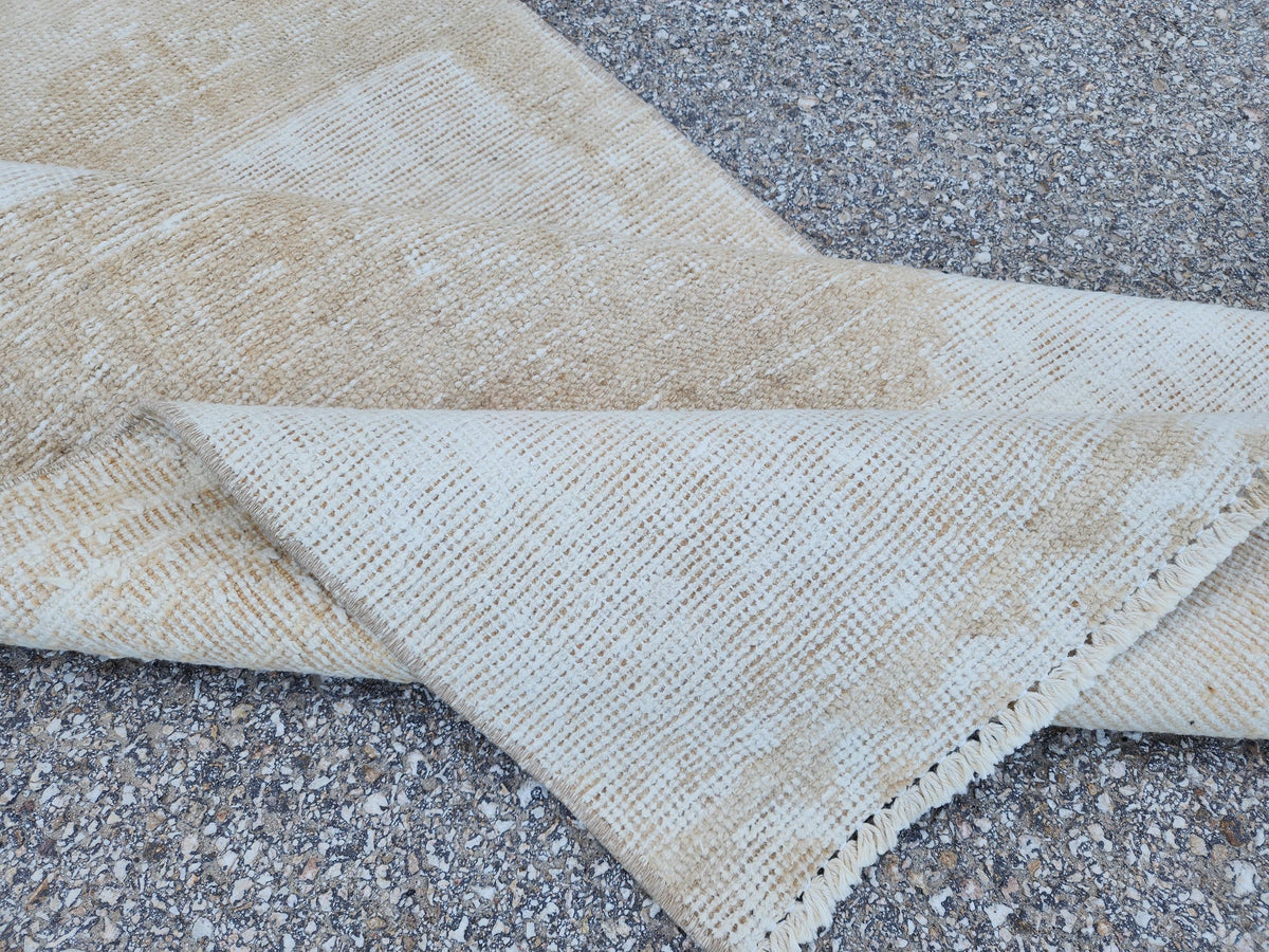 2x13 Neutral Turkish Runner Rug: Boho Hallway Decor