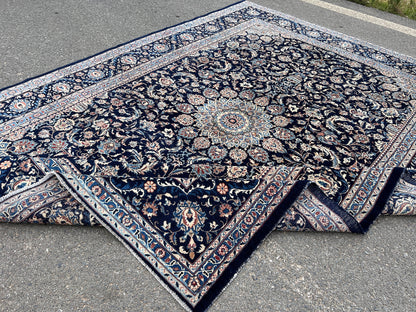 Vintage Oushak Rug 8x11: Hand Woven Turkish Wool Area Rug