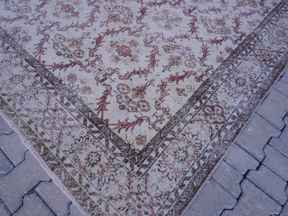 Handwoven Turkish Oushak Rug 6x10: Wool & Cotton Blend