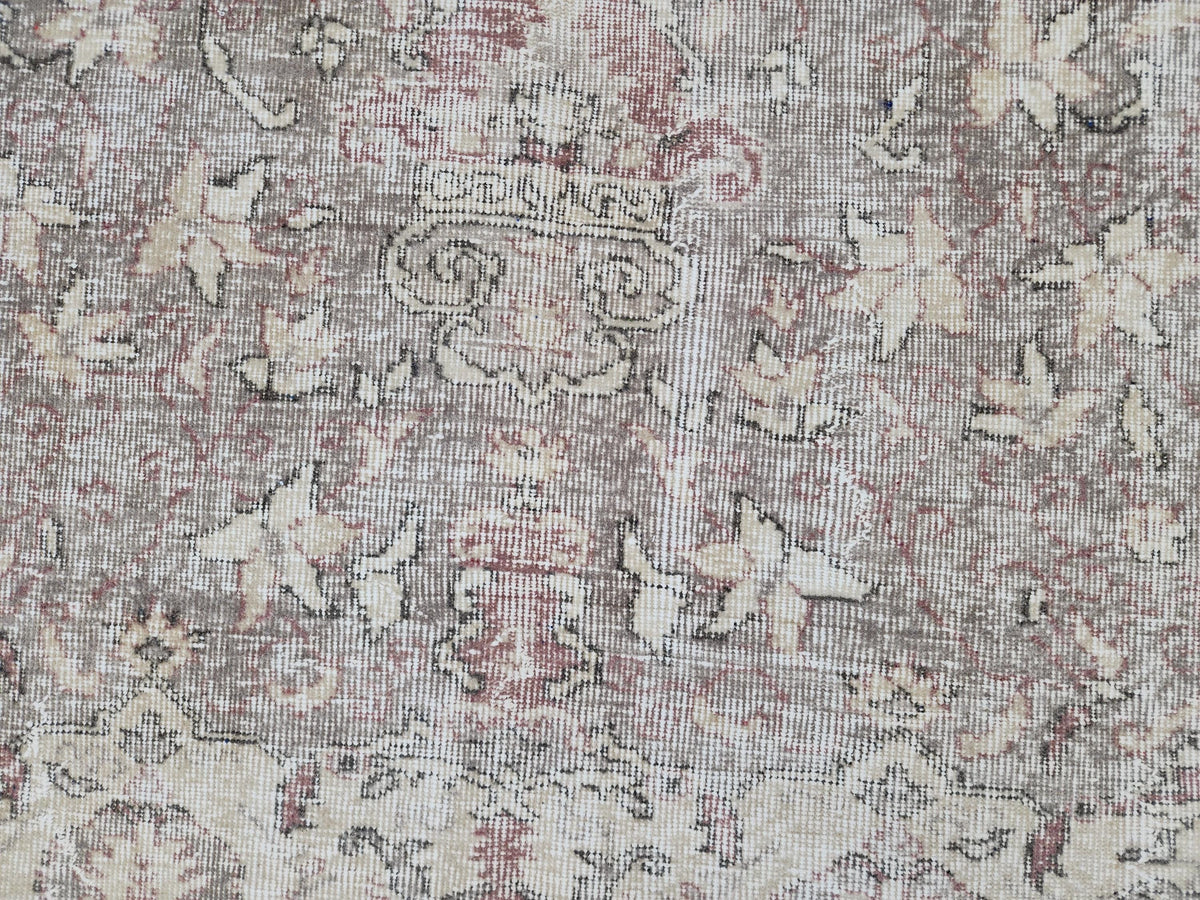 6x9 Turkish Oushak Wool Rug: Hand Knotted Beige Bohemian Decor